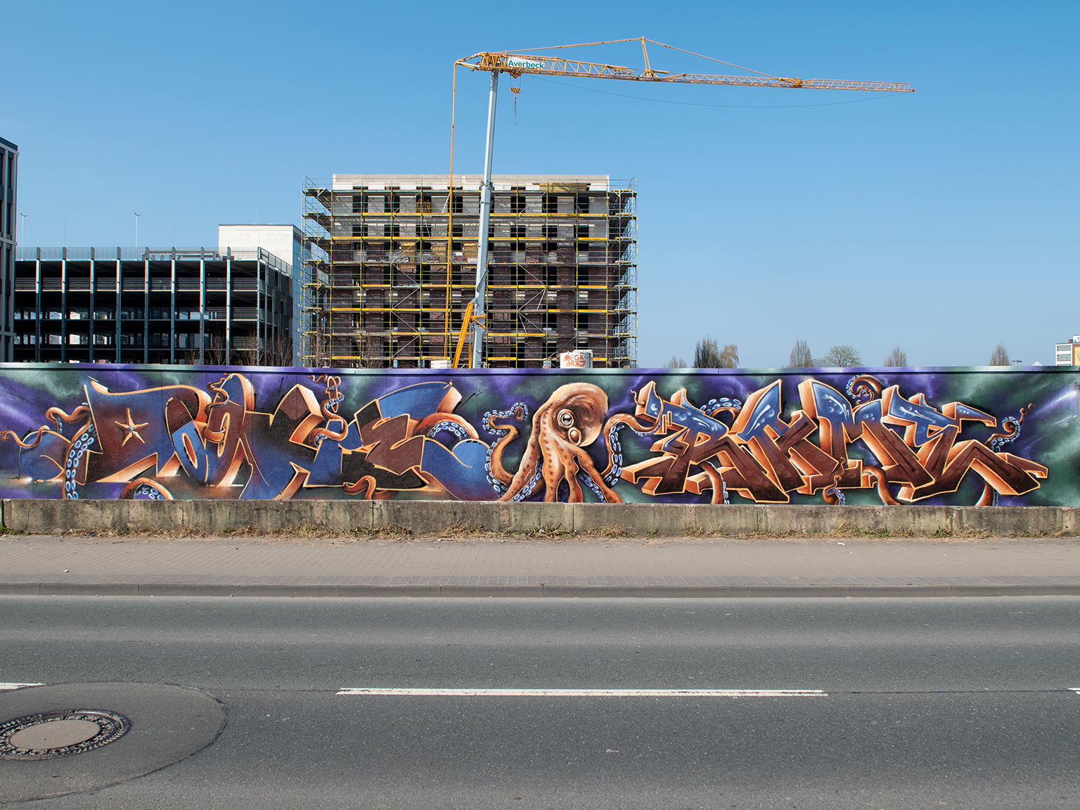 Bauzaun Graffiti in Münster für CCM Immobilien