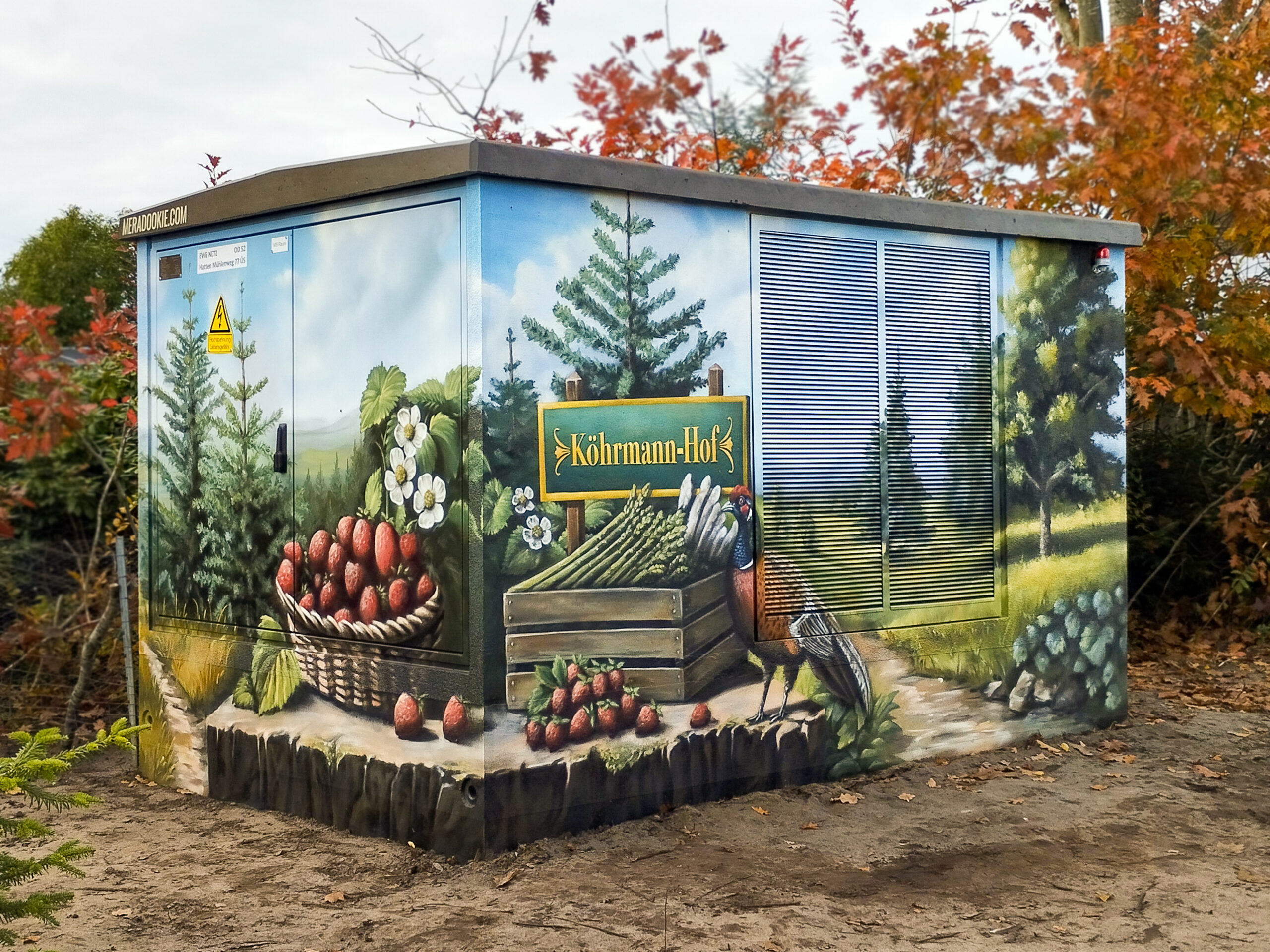 Trafohausgestaltung für den Edbeer und Spargelhof Köhrmann im Landkreis Oldenburg Hatten